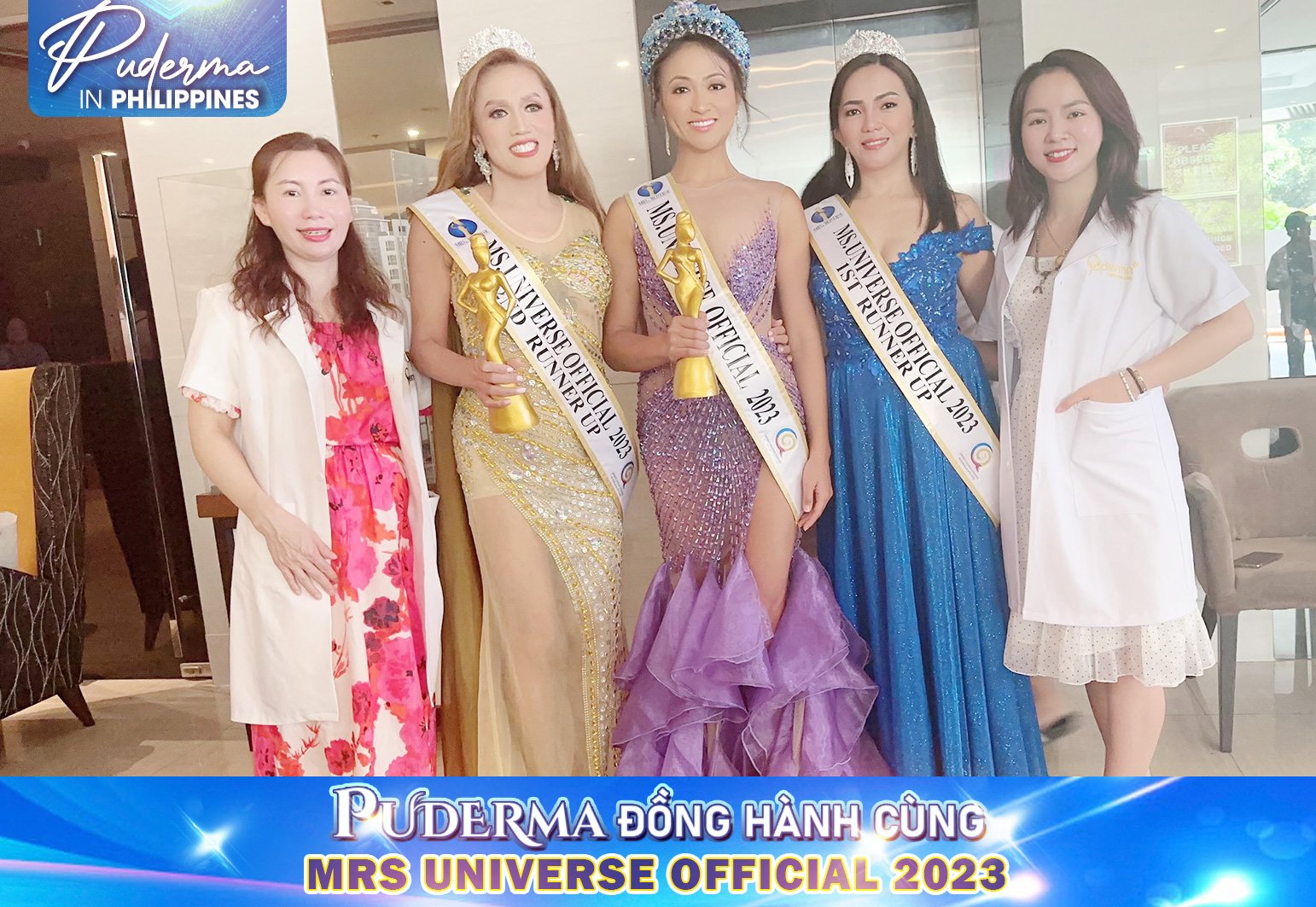 Puderma đồng hành cùng đêm chung kết hoa hậu Mrs Universe Official Philippines 2023